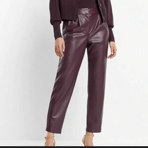 Express Plum Faux Leather Cropped Pants